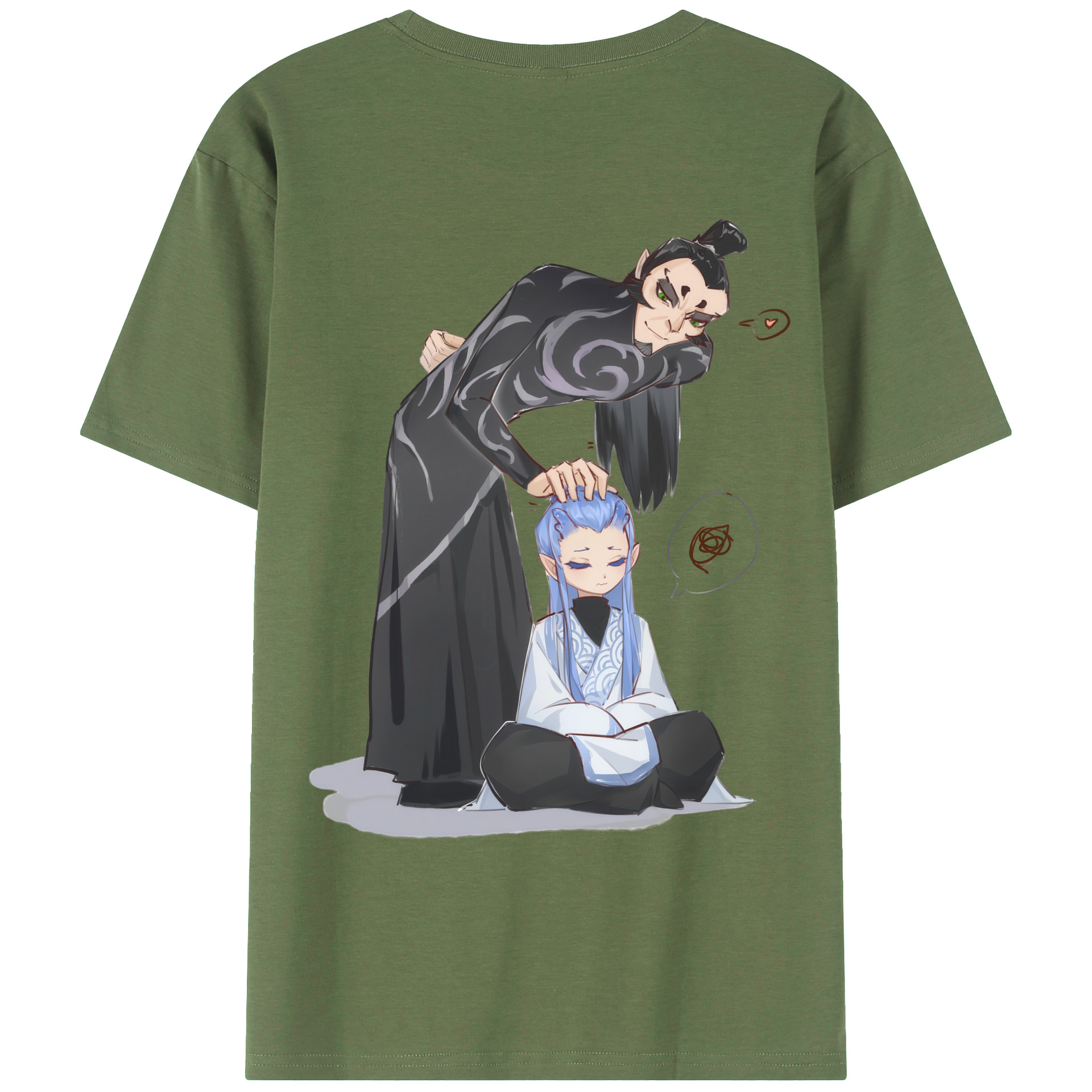 （画像用） Ne Zha 2 ナタ 魔童の大暴れ 綿100％ メンズ半袖Tシャツ（バックプリント） 通気性